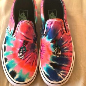 Women’s Tie Dye Vans slide on slip of runner NWOT